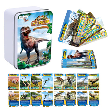 Ikruzzi 168 Pcs Dinosaur Cards Set - Educational Learning Flash Cards, Collectible Trading Cards For Kids, Dino Games, Prehistor