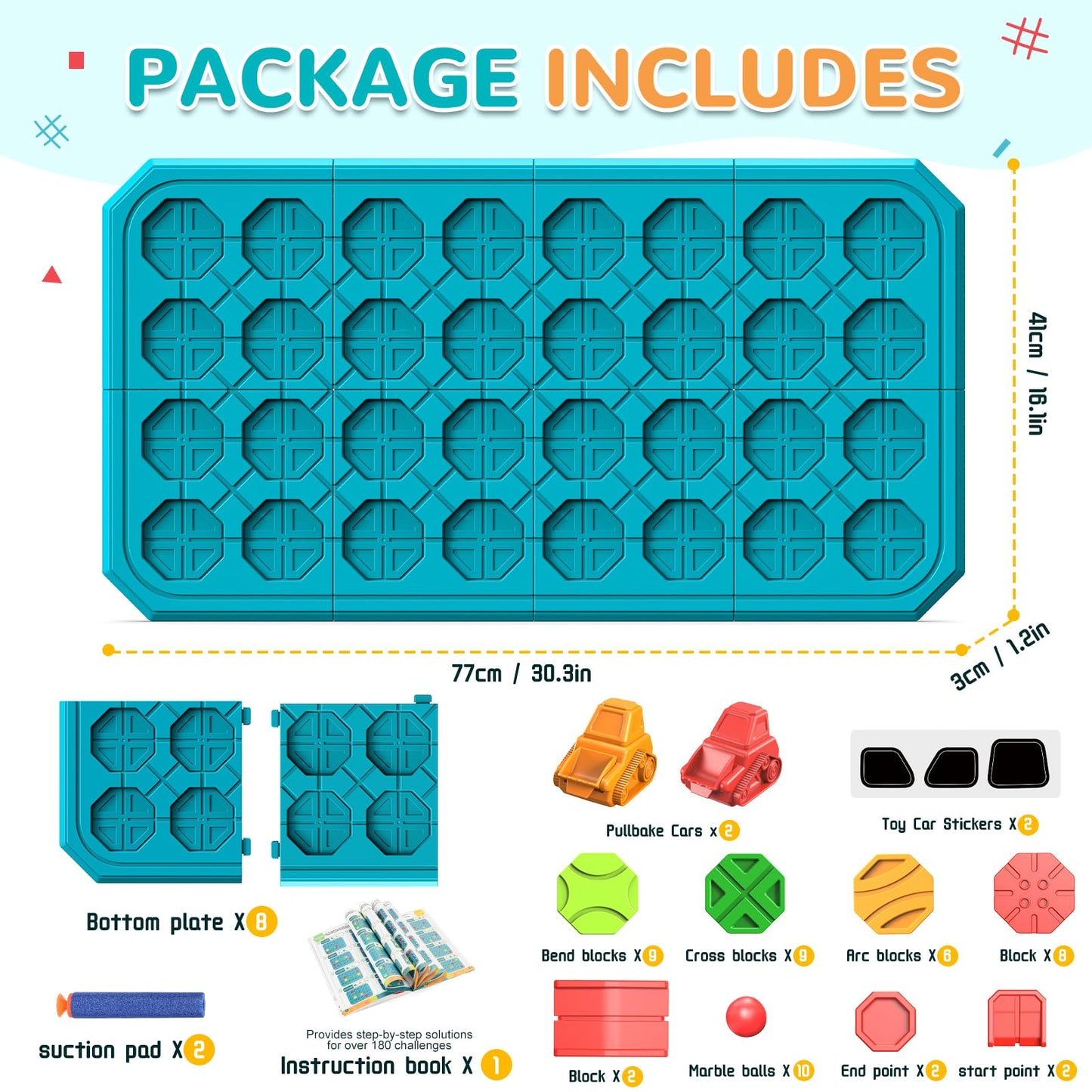 Airkid Stem Board Games, Montessori Logic Puzzles - Educational Road Builder Toys For Kids Ages 3-8