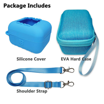 Jchpine Hard Carrying Case And Silicone Cover For Bitzee Interactive Toy Digital Pet Case, Accessories Case For Bitzee Virtual Electronic Pets (Blue)
