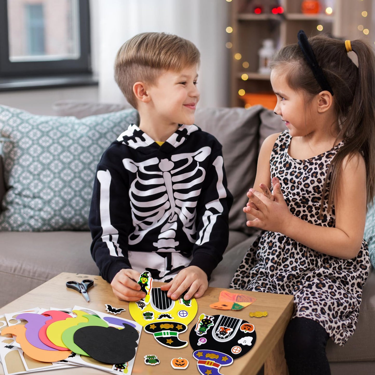 Fennoral 12 Pack Halloween Craft Kit For Kids Make You Own Witch House Foam Stickers Ornament Diy Arts And Crafts For Kids Girls