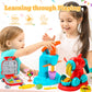 Aprilwolf 59 PCS 3 in 1 Dough Sets for Kids Ages 2-4-8, Art Crafts Dough Tools Kit, Ice Cream Playset Noodle Hamburger Maker Mac