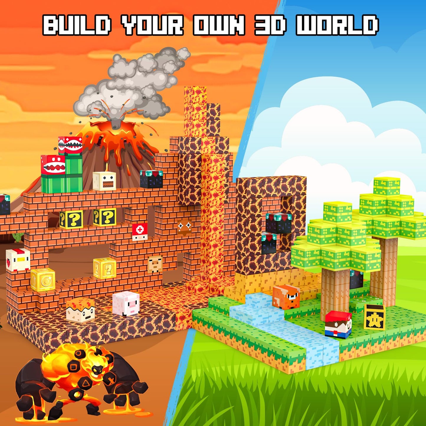 Fuwidvia Magnetic Blocks - 100Pcs Magnets Cubes, Magnetic Building Blocks Stem Montessori Sensory Toys For 3 4 5 6 7 8-13 Year Old Boys Girls Birthday For Kids