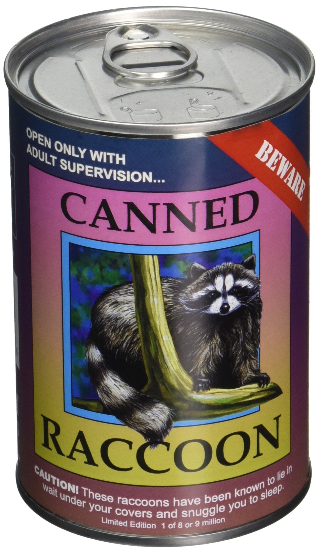 Canned Critters Stuffed Animal: Raccoon 6'