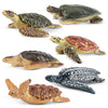Toymany 6Pcs Realistic Sea Turtle Figurines, Plastic Ocean Sea Animals Figures Set Includes Of Turtles, Educational Toy Cake Toppers Christmas Birthday Gift For Kids Toddlers