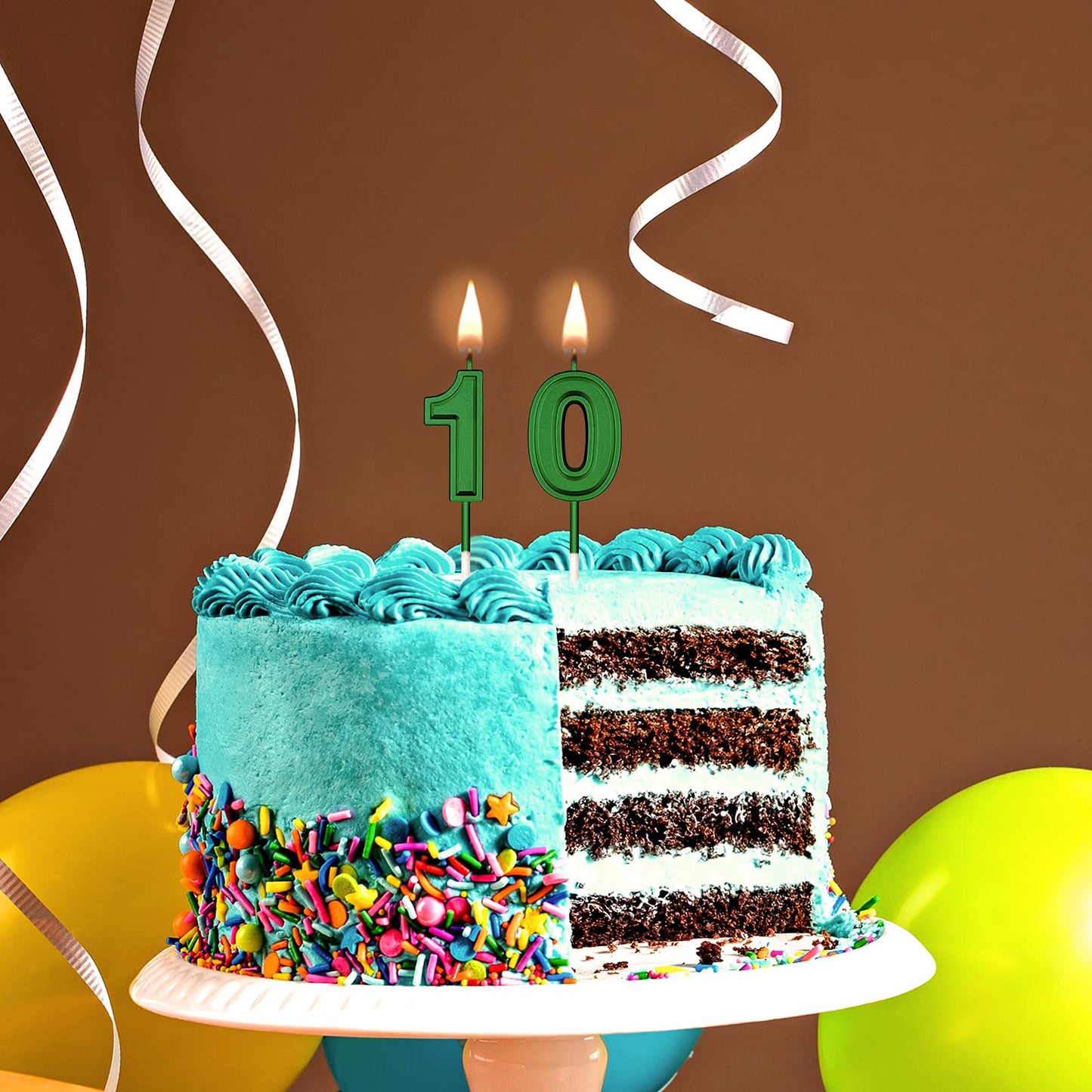 10th Birthday Candles Cake Numeral Candles Happy Birthday Cake Candles Topper Decoration for Birthday Wedding Anniversary Celebr
