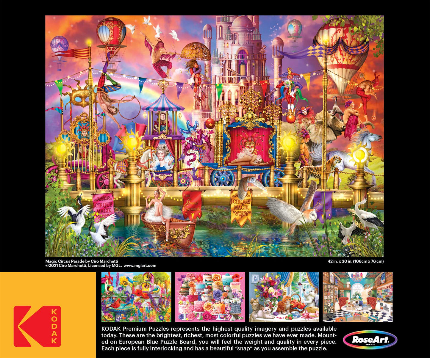 RoseArt 3000 Piece Jigsaw Puzzle - Kodak Premium Magic Circus Parade, Multi-colored Cardboard, Model 8150ZZK-3