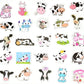 50 Pcs Cow Stickers Pack, Vinyl Waterproof Cute Cartoon Animal Sticker for Kids