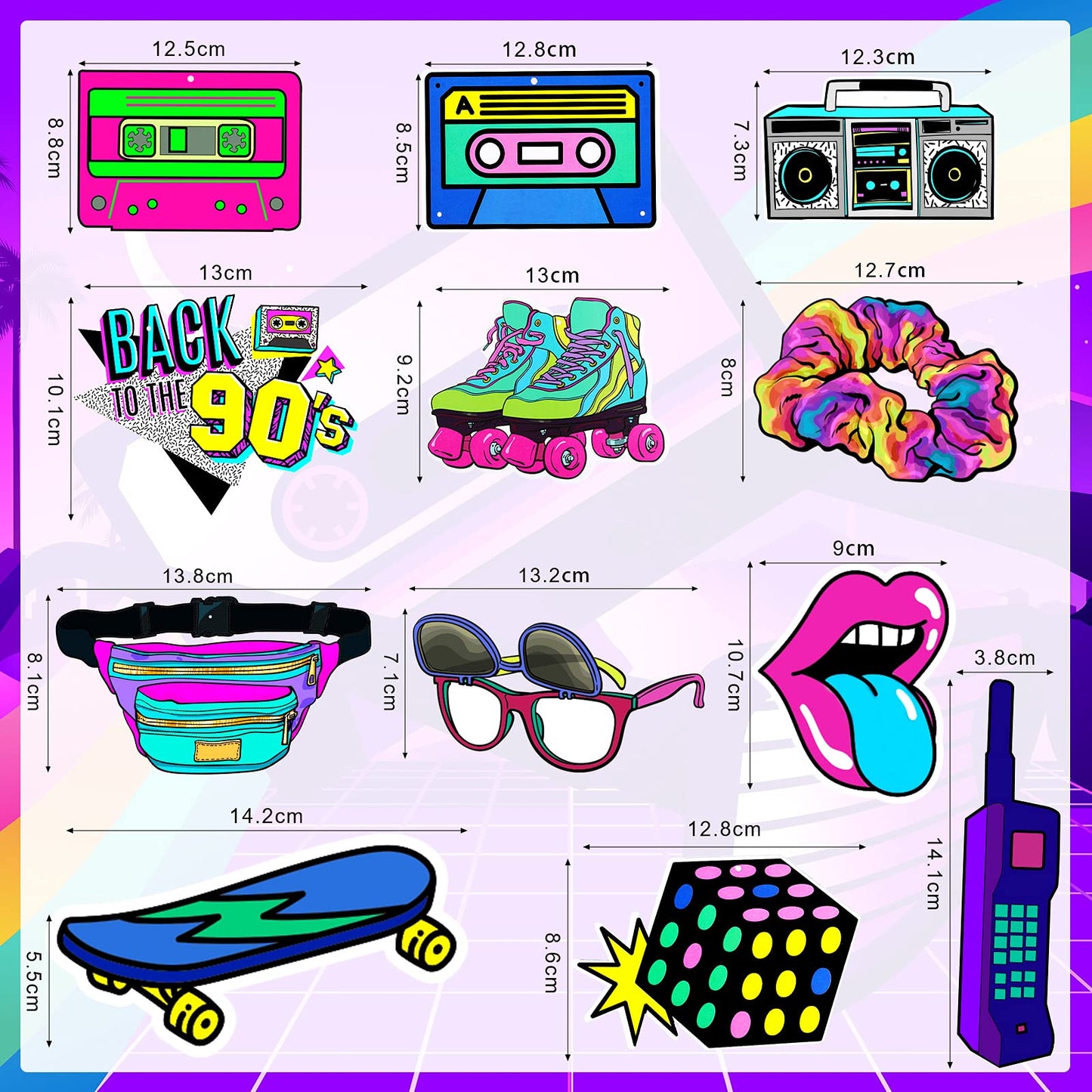 48 Pieces 90s Theme Party Decorations Kit 90s Retro Party Hanging Swirls Colorful 1990s Hip Hop Throwback Birthday Party Ceilin