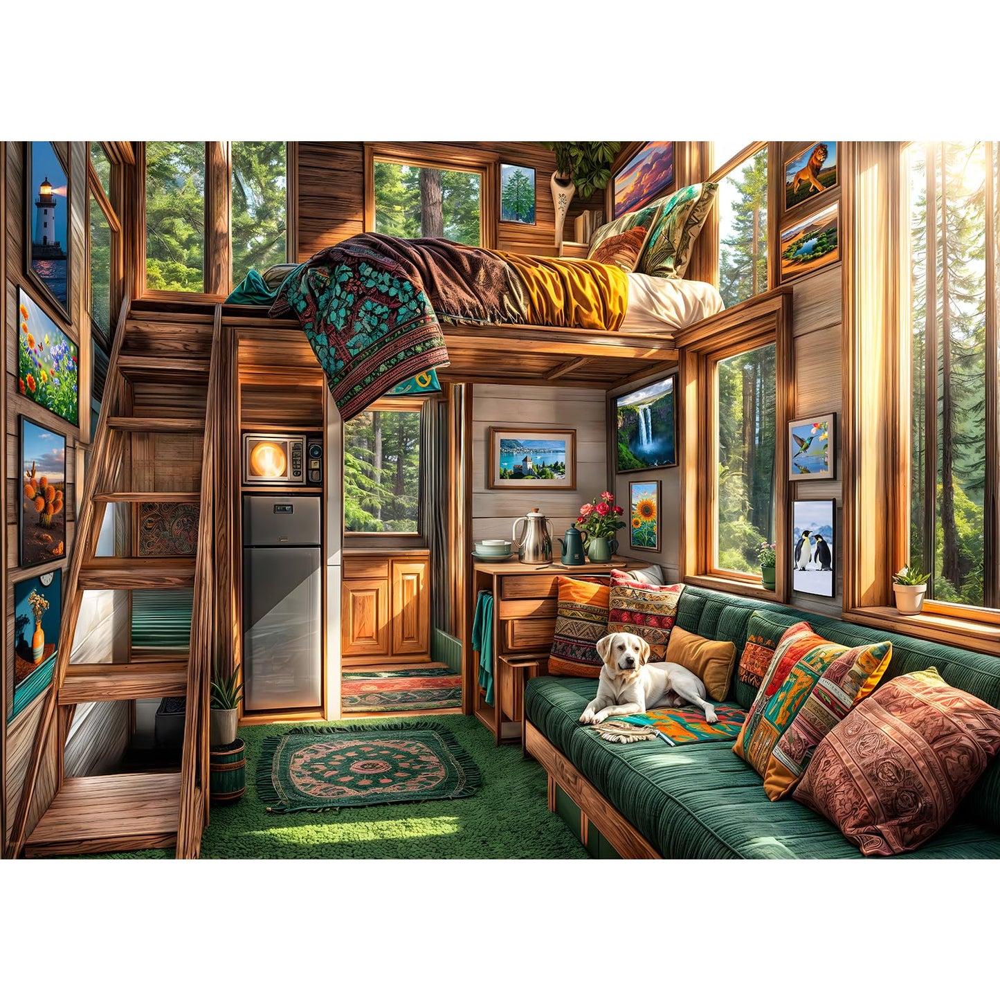 TangComplete - Forest House Puzzles for mature-themeds 1000 Piece  Jigsaw Puzzles for mature-themeds  mature-themed Challenging Game Toys  Impossible Puzzle  Family Decoration Puzzle