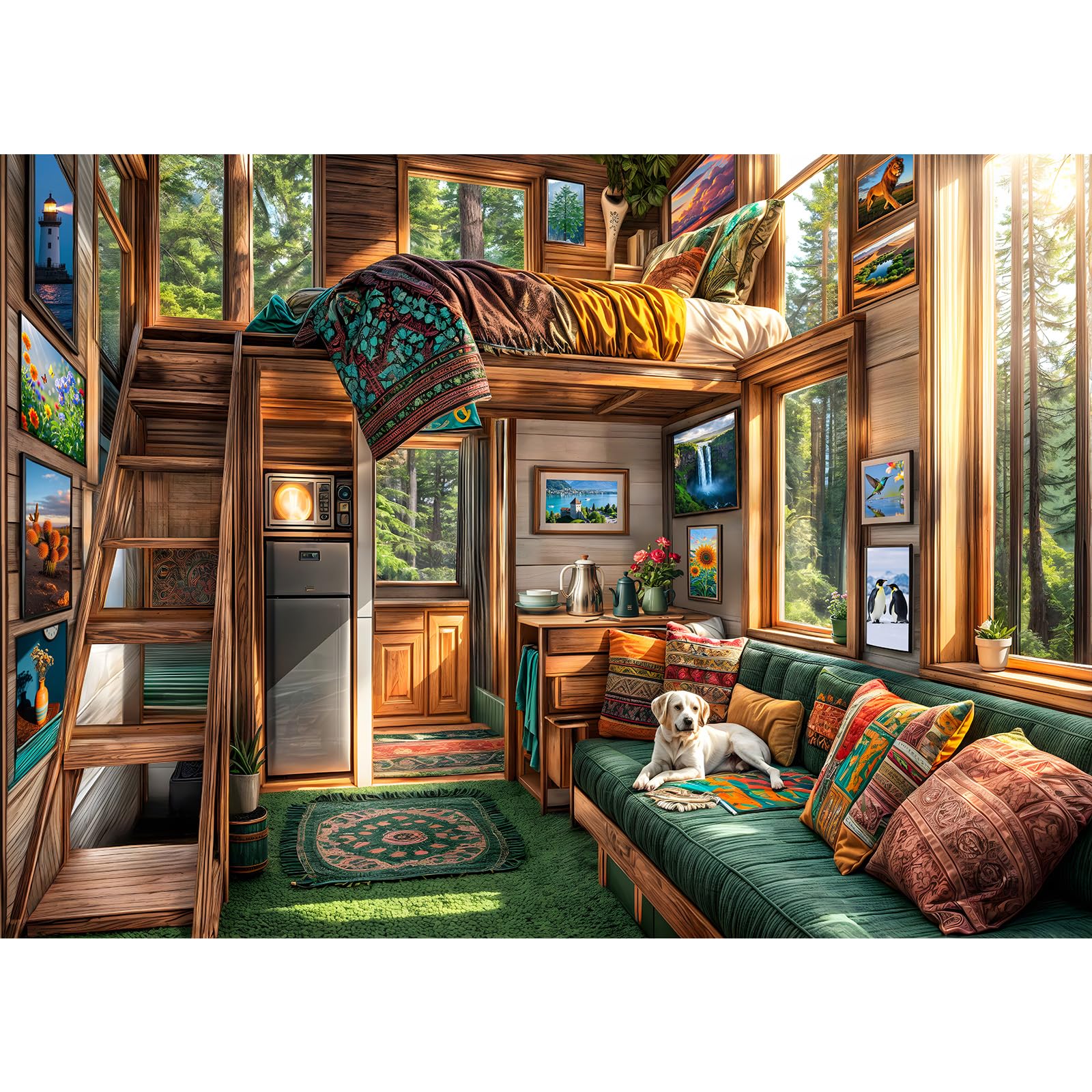 TangComplete - Forest House Puzzles for mature-themeds 1000 Piece  Jigsaw Puzzles for mature-themeds  mature-themed Challenging Game Toys  Impossible Puzzle  Family Decoration Puzzle