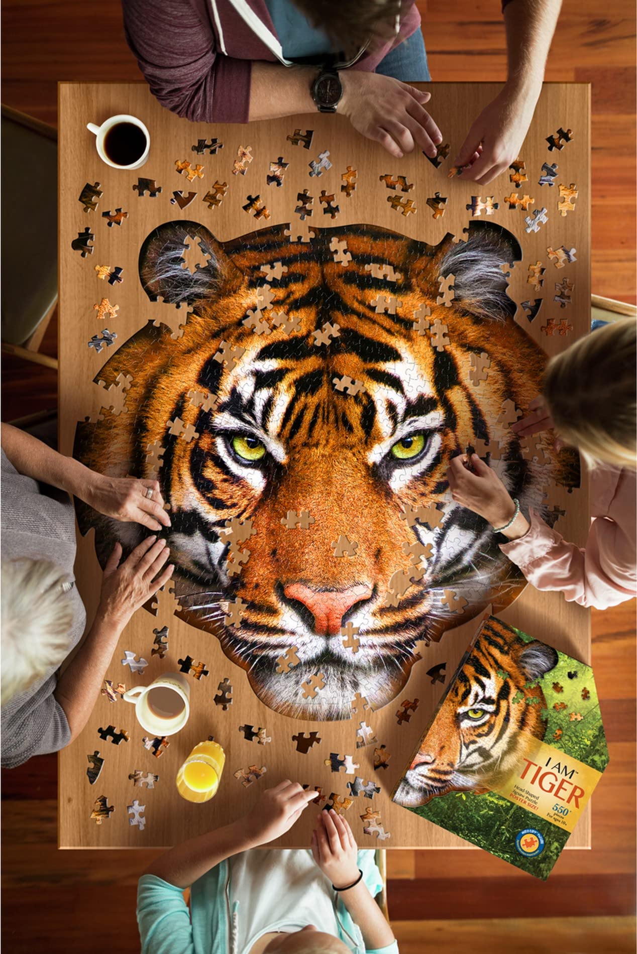 Madd Capp Puzzles - I Am Tiger - 550 Pieces - Animal Shapes Jigsaw Puzzle