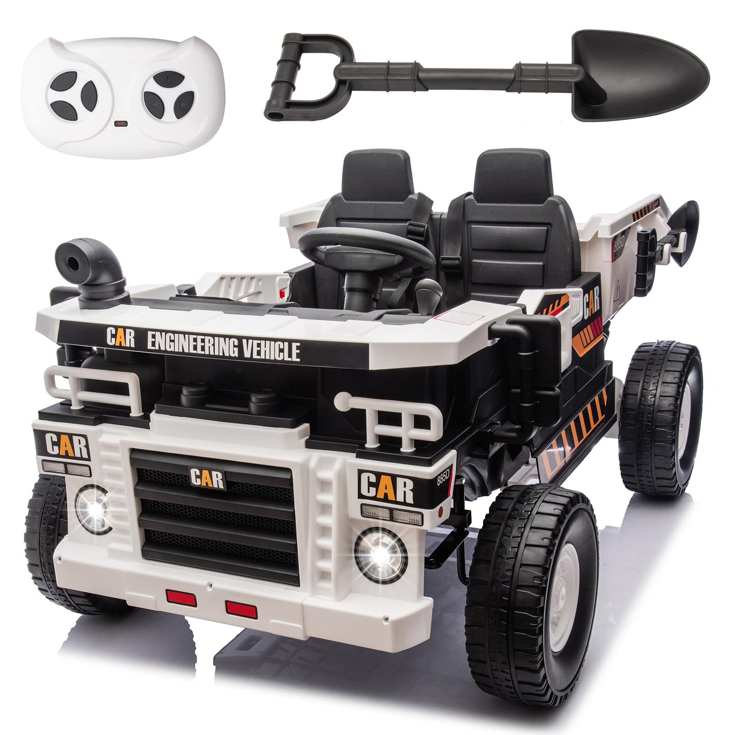 Finito 24V Xl Electric Vehicle,2-Seater 4Wd Ride On Toys,Ride On Car With Remote Control, Electric Dump Bed, And Extra Shovel,Up
