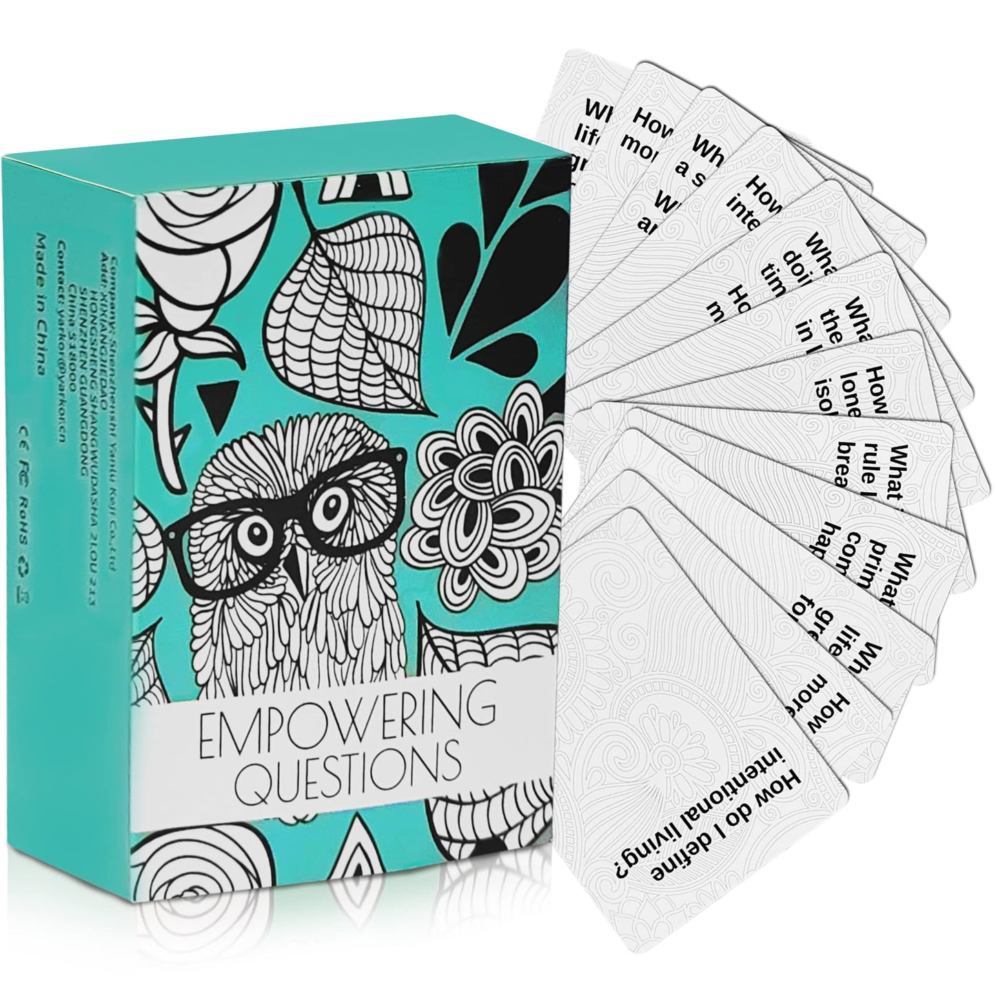 Yarkor ????% ?????? 100Pcs Empowering Question Cards - Questions For Mindfulness, Meditation, Writing, Self Care Cards, Thought-Provoking Cards