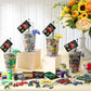 RoundFunny 133 Pcs Video Game Party Favors Gamer Birthday Party Decorations Gamer Cups Notebook Pencils Sharpener Keychain Slap