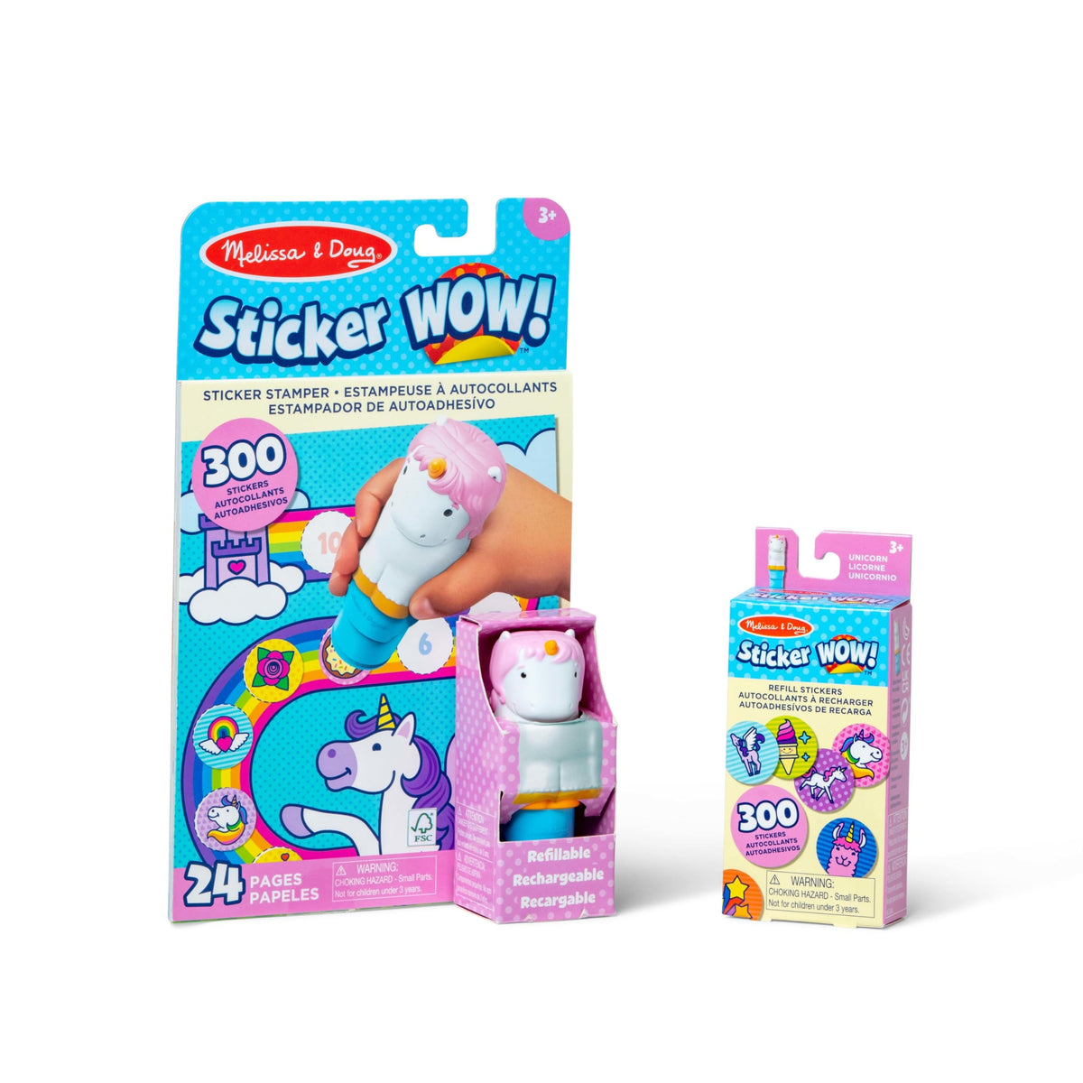 Melissa & Doug Sticker Wow! Unicorn Bundle: Sticker Stamper, 24Page Activity Pad, 600 Total Stickers, Arts and Crafts Fidget To