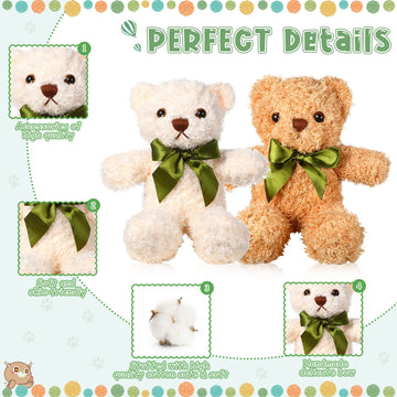 Hydren 12 Pack Bear Stuffed Animals Bulk 10 Inch Small Bear For Baby Shower Plush Bears With Bow Tie For Valentine'S Day Wedding