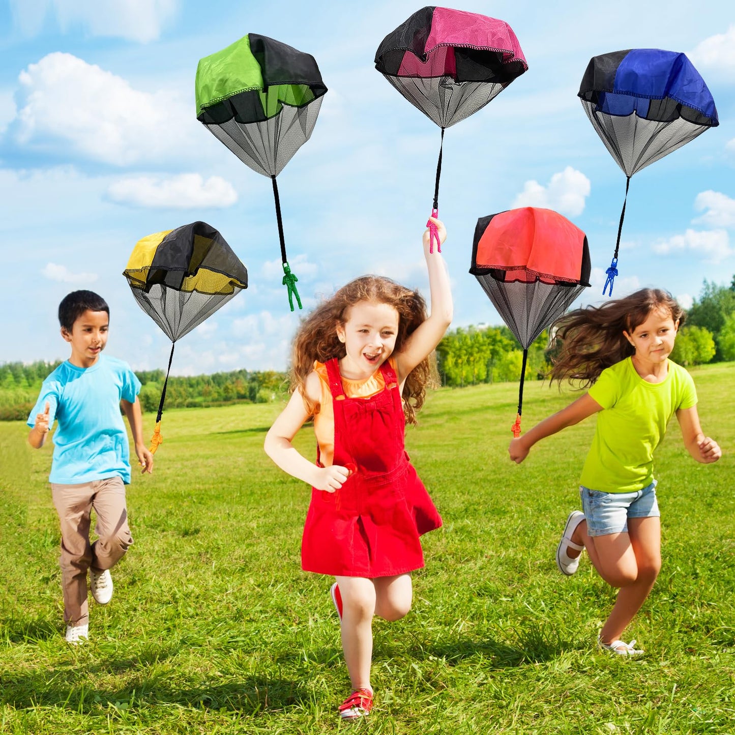 Jgalnim 12Pcs Parachute Toy,Tangle Free Outdoor Flying Parachute Men,Outdoor Hand Throw Parachute Flying Toys For Easter Basket