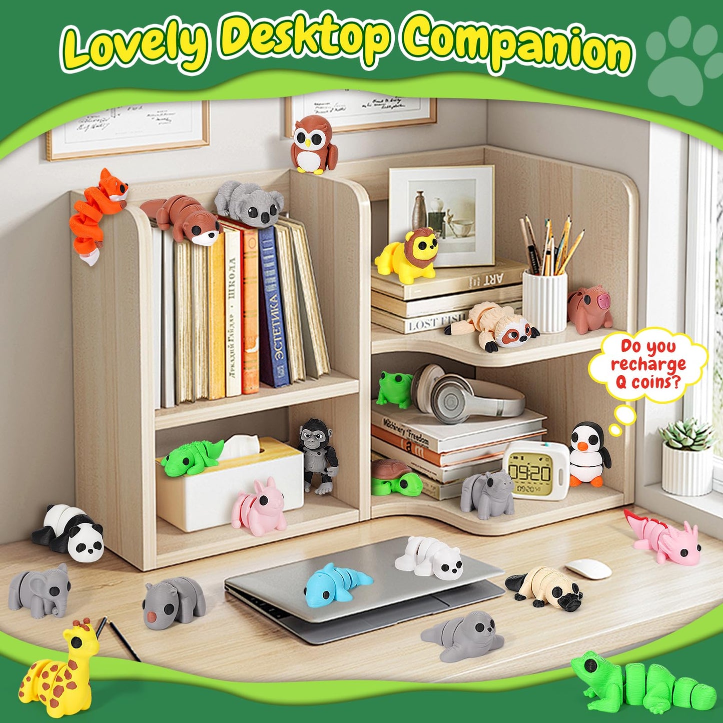 24Pcs Mini 3D Printed Animals Set Easter Basket Stuffers Animals Figurines Set Articulated Flexible Toy Tiny Animals Figurines Exquisite Cute Pocket Pets Toy 3D Printed Miniature Figurines Easter Egg Fillers