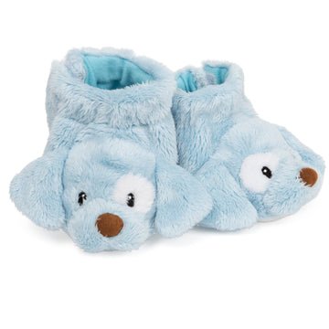 Baby Gund Spunky Puppy Rattle Booties Plush Baby Infant Shoes, Blue, One Size Fits All