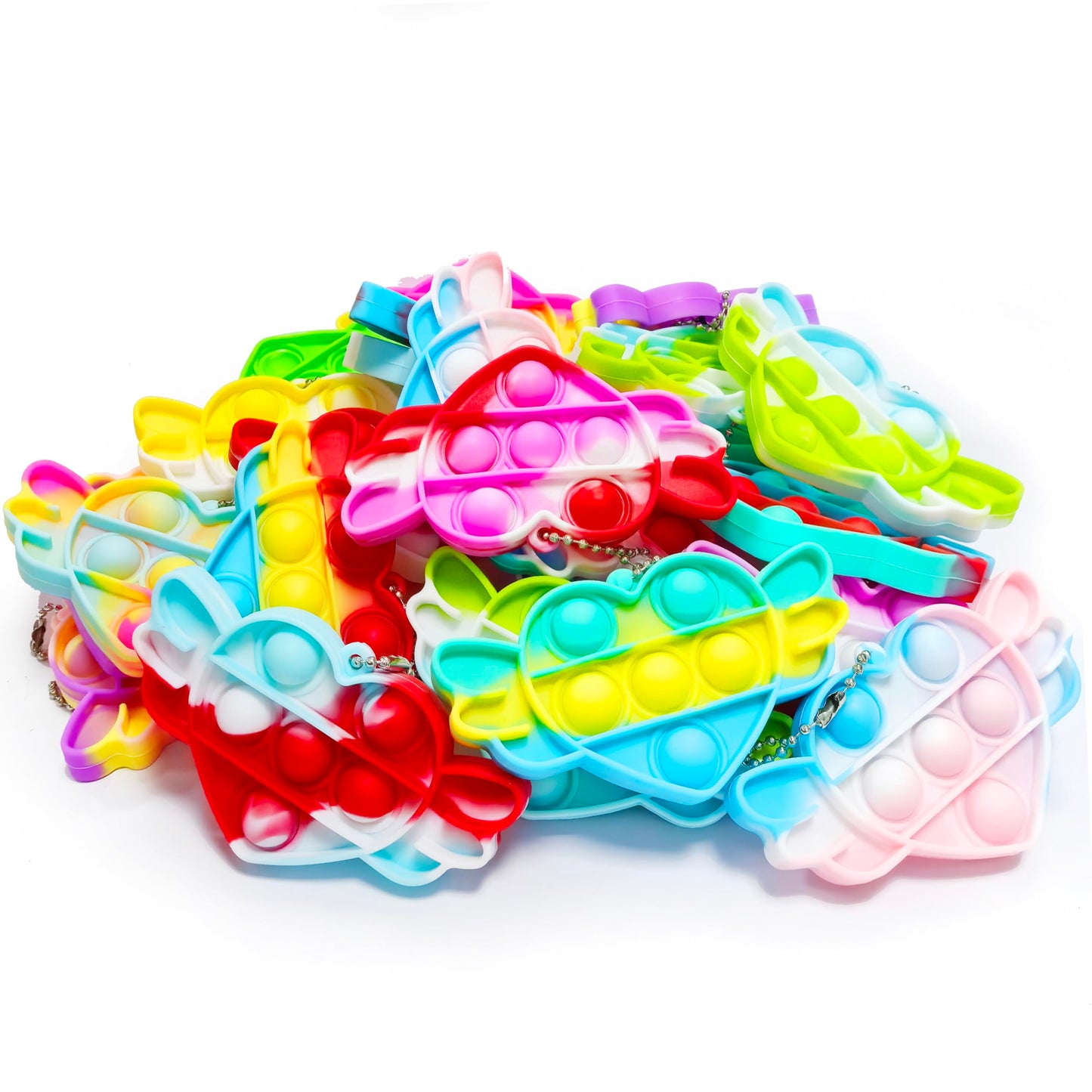 24 Pack Valentines Day Cards For Kids With Mini Heart Pop Fidget Toys For Boys Girls, Valentines Party Favors Classroom School E