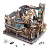 Robotime Motorized Wooden Puzzles For Adults - 3D Puzzles For Adults Lgc01 Marble Spaceport - Wooden Marble Run Model To Build - Space/Stem/Engineering Gift