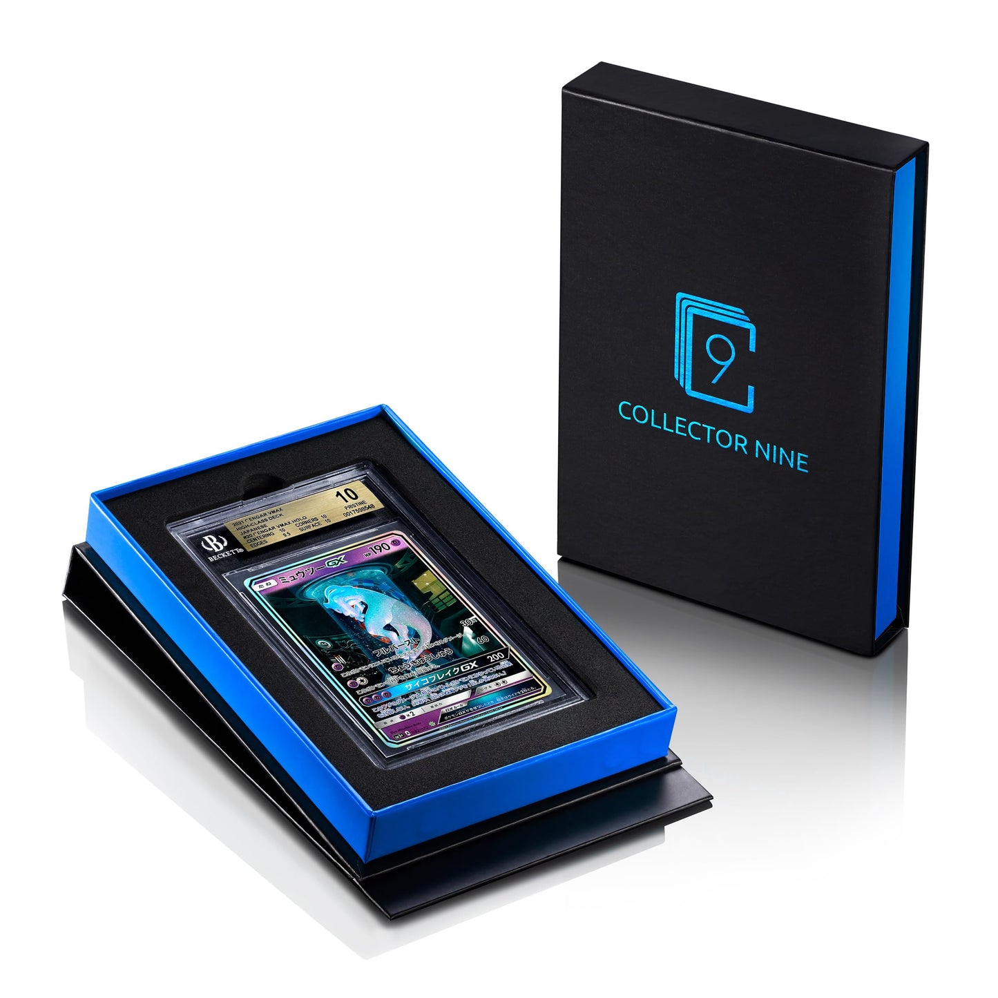 Collector Nine Bgs Display Gift Case Magnetic Flip | Graded Card Storage Slab Shipping Box Holder (Blue, Bgs Single)
