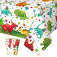 Tegeme 2 Pcs Dinosaur Plastic Tablecloth Dinosaur Party Table Cover 54 X 108 Inch Disposable Waterproof Dino Print Table Cloth F