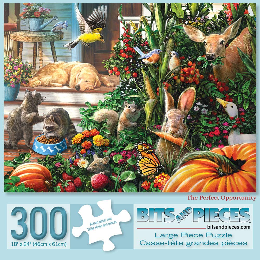 Bits And Pieces – Value Set Of Three Large 300 Piece Jigsaw Puzzles For Adults – Puppy Collection Jigsaw Puzzles By Artist Larry Jones, Completed Puzzle Size: 18' X 24'