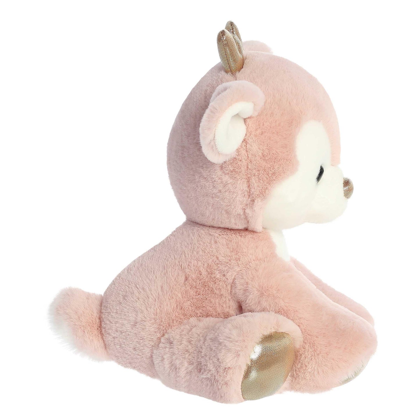 Aurora Festive Holiday Dashing Reindeer Stuffed Animal - Seasonal Cheer - Heartwarming Gifts - Rose Gold 13 Inches
