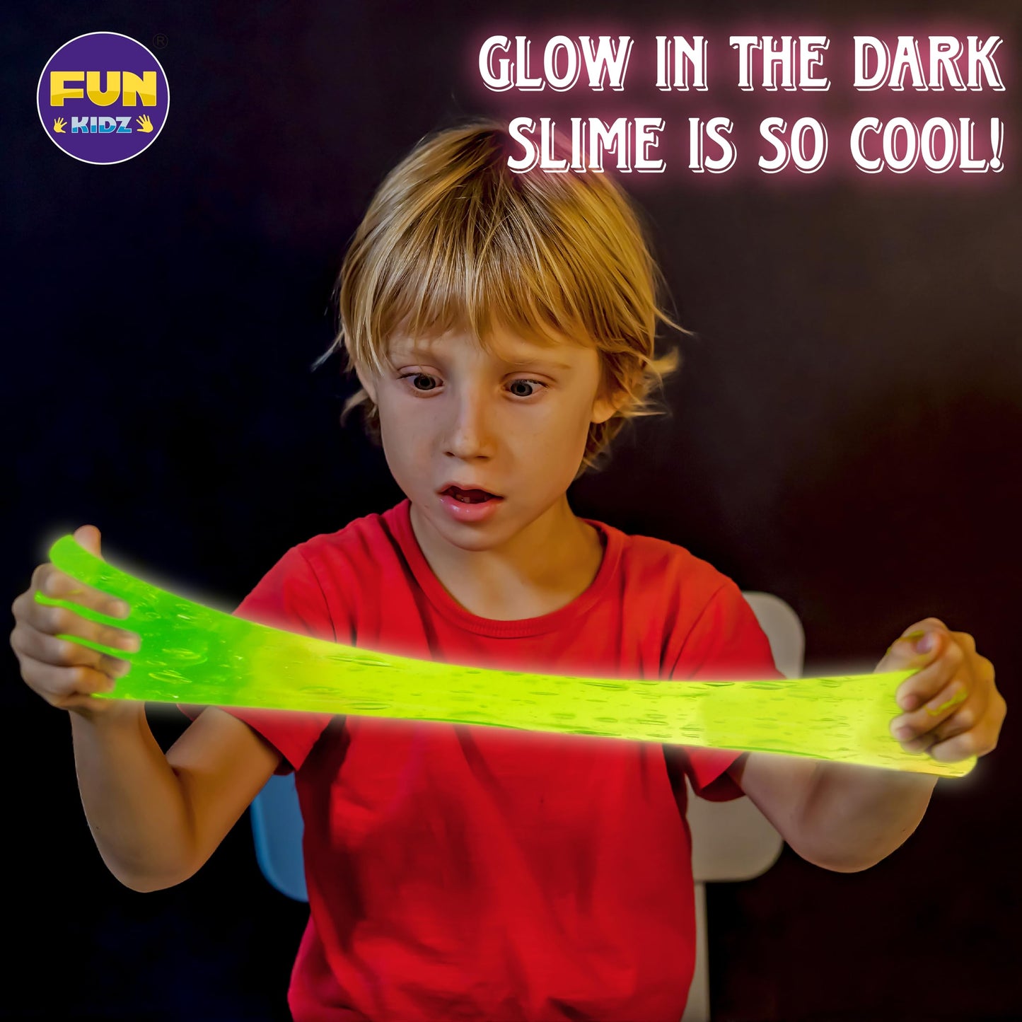 35.16 Fl Oz Glow In The Dark Slime For Kids 6+, Funkidz 1040 Ml Large Slime Pack Neon Colors Slime Kit Green Blue Pink Yellow Bi