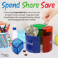 Save Spend Share Money Jar | Three-Part Money Tin Teaches Kids Financial Management - Deposit Coins And Bills