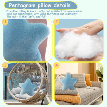 Chelei2019 15.7' Star Pillow Plush Stuffed Star Shaped Pillow Decor Cushion Toy Gifts,Blue