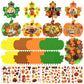 Beupy 420 Pcs Thanksgiving Felt DIY Fall Picture Frames Craft Kit Autumn Pumpkin Maple Leaves Photo Frames with Fall Leaves Pump