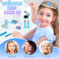 Ayrvocy Elsa Princess Dress Up Set With Frozen Toys For Girls - Includes Snowflake Wand, Real Makeup Kit, Elsa Cape, Wig, Mask,
