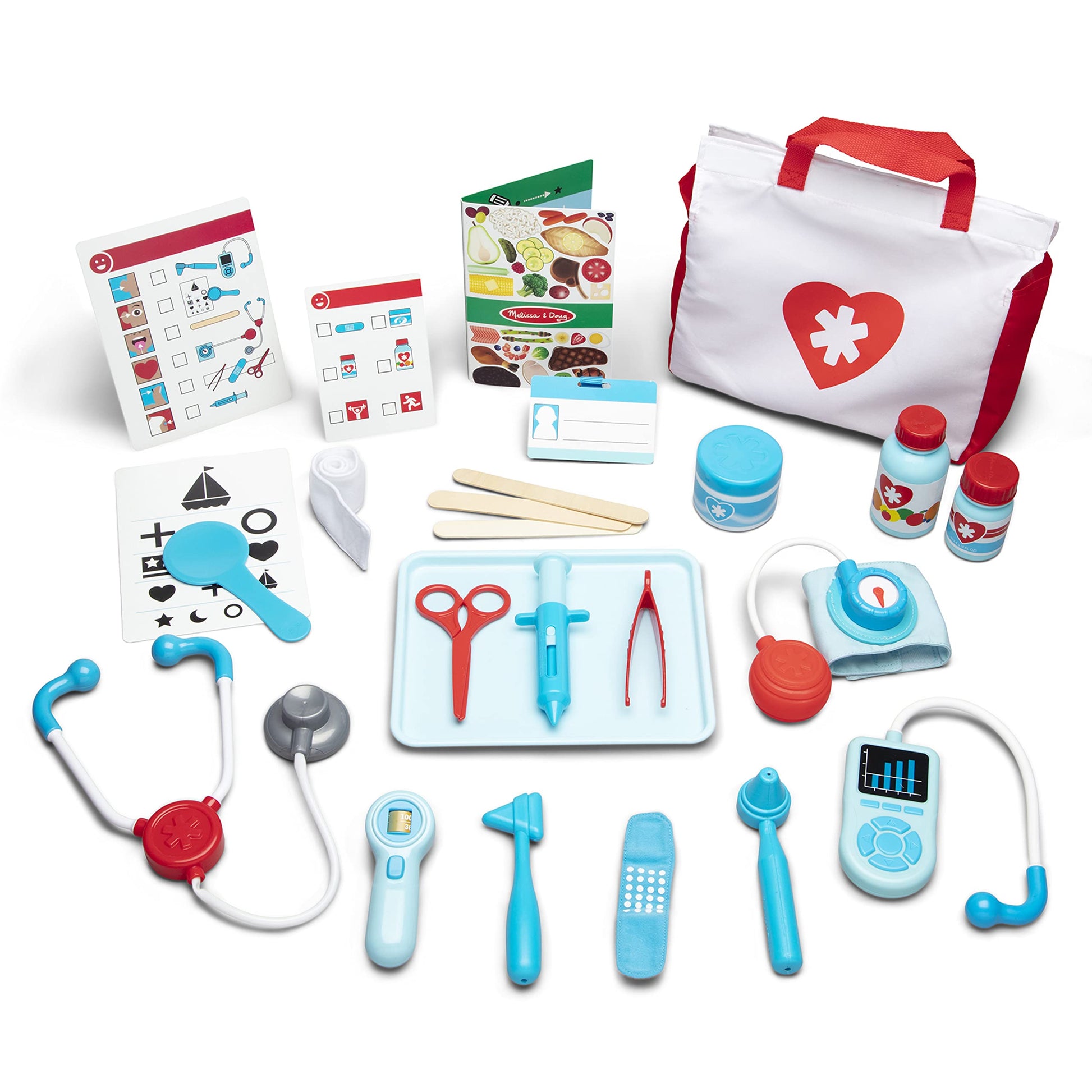 Melissa & Doug Get Well Doctors Kit Play Set - 25 Toy Pieces - Doctor Role Play Set, Doctor Kit For Toddlers And Kids Ages 3+