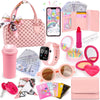 Oisacirg Play Purse For Little Girls, 32Pcs Toddler Purse With Pretend Makeup For Kids, Princess Toys Includes Handbag, Phone, W
