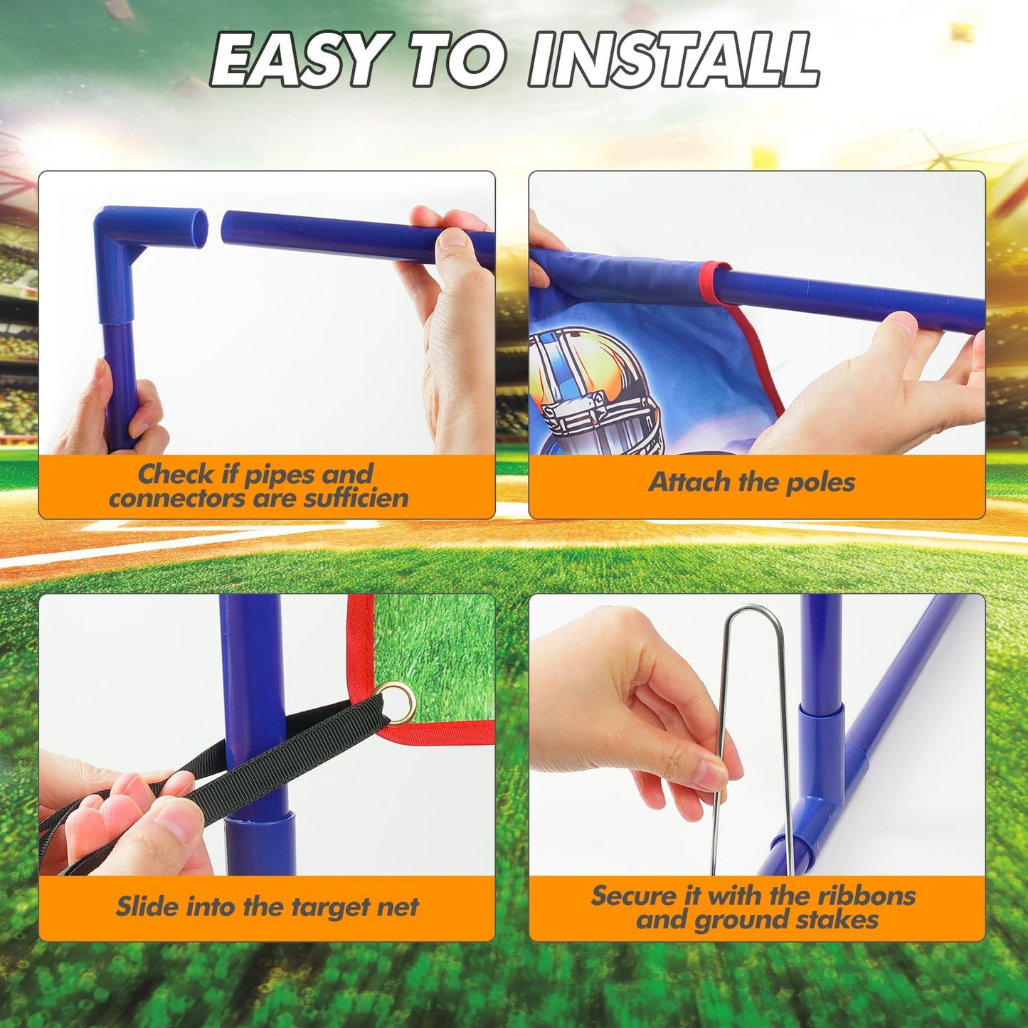Clemas American Football Throwing Target Game - PVC, Plastic, Cotton, Blue, Model 3888-7A - Perfect for Kids 6-12, Parties, and Family Events