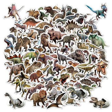 100Pcs Jurassic Dinosaur Stickers For Kids Waterproof Vinyl Dino Stickers For Waterbottle Scrapbook Laptop Skateboard Computer Stickers For Boys Girls
