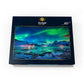 MyPuzzle Aurora Borealis Over Sea Coast  Lights at Night. Northern Lights On Lofoten Islands  Norway - enhanced 100 Piece Jigsaw Puzzle for mature-themeds