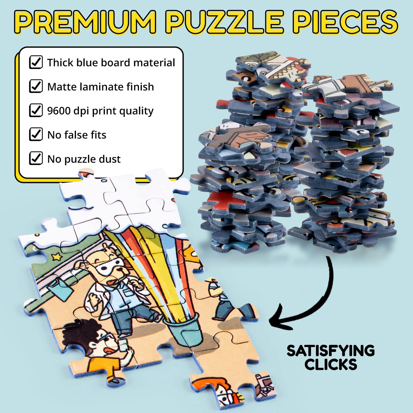 Mystery Jigsaw Puzzle- Astro Gastro -1,000 Pcs Mystery Puzzle With Storytelling Comics, Secret Ending-1000 Piece Puzzle For Adults & Kids –19.7'' X 27.6'' Frameable Magic Puzzle Art