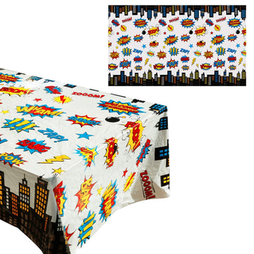 HaWenny 5 Pack Superhero Plastic Table Cover,43 x 71 Superhero Tablecloths Party Supplies Decorations