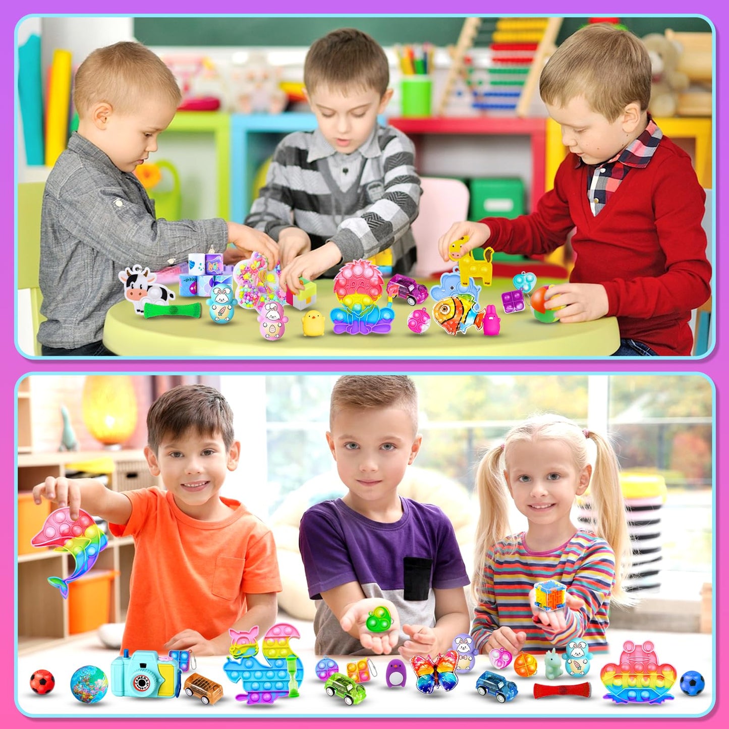 1000Pcs Party Favors For Kids Fidget Toys Pack Birthday Gift Toys Goodie Bags Stuffers Sensory Toy Treasure Box Birthday Party S