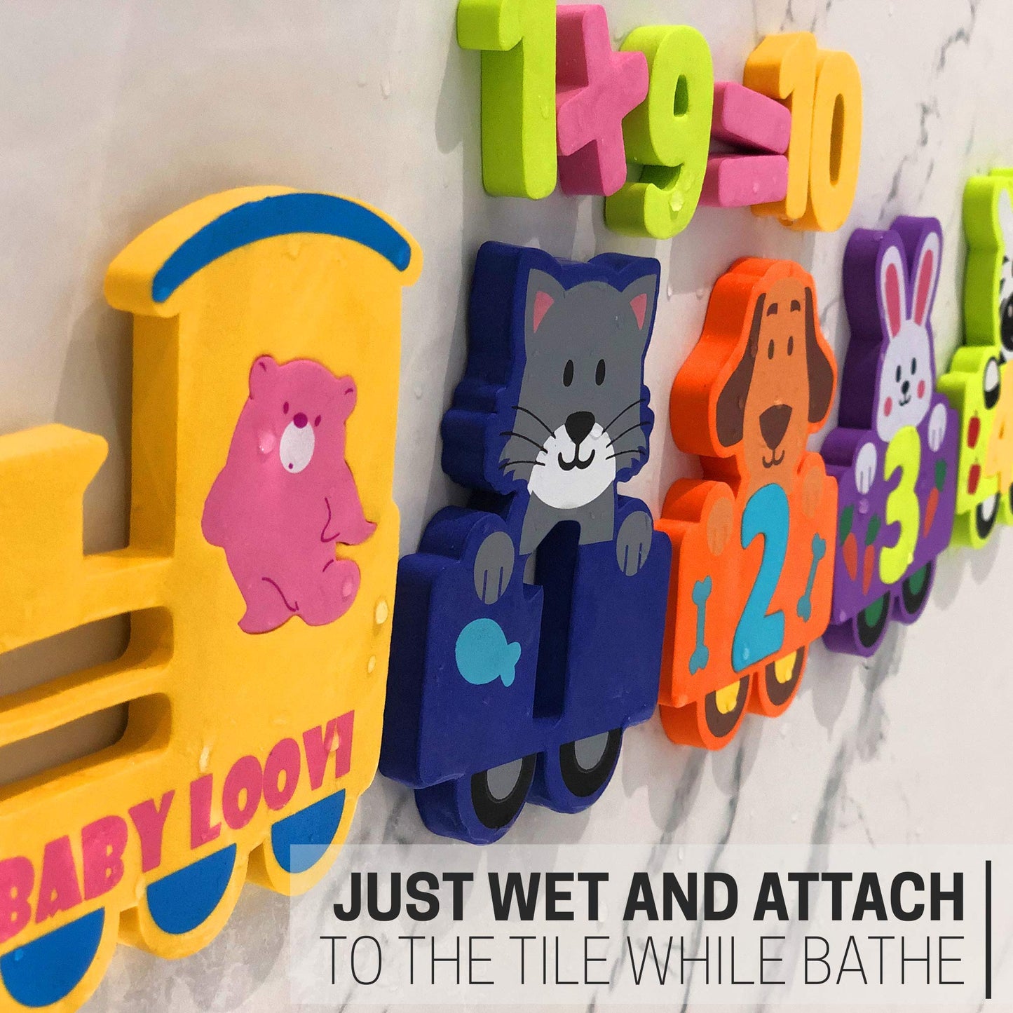 100% Non-Toxic Bathtub Numbers - Fun Bath Foam Toys - Educational Puzzles Floating Bathtub Animals for Kids Girls Boys - Set of