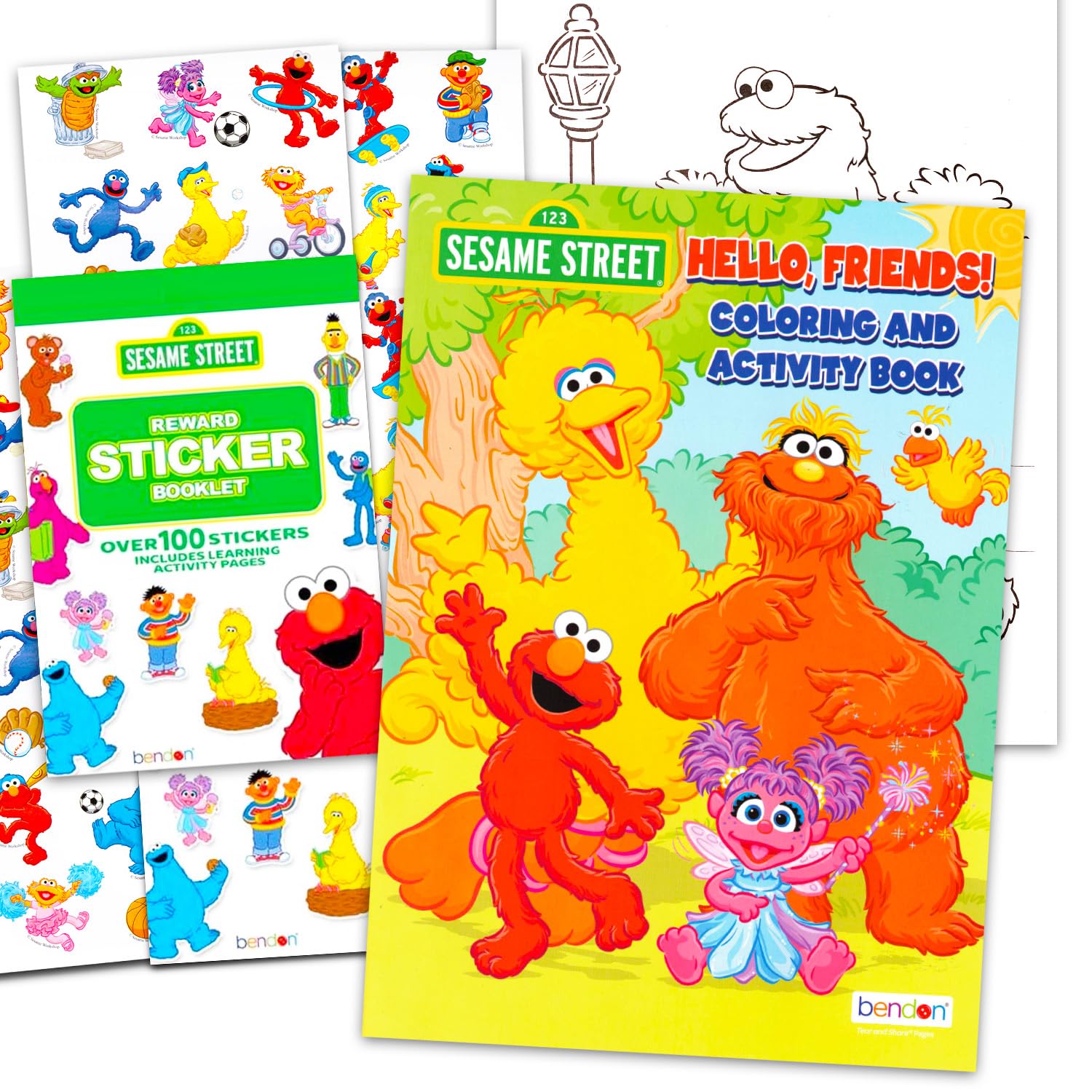 Sesame Street Coloring Book with Stickers