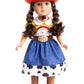 Little Adventures Cowgirl Doll Clothes With Hat (Doll Not Included) - Machine Washable Child Pretend Play And Party Doll Clothes With No Glitter