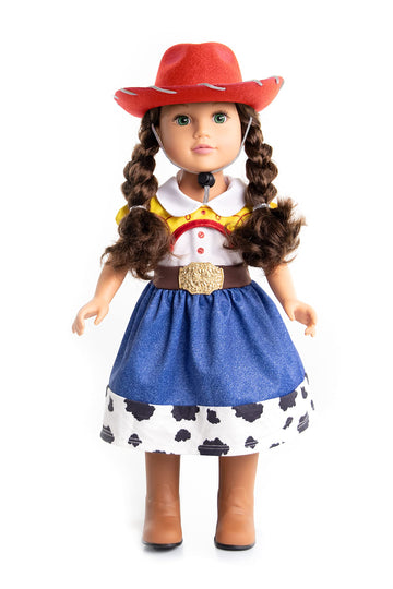 Little Adventures Cowgirl Doll Clothes With Hat (Doll Not Included) - Machine Washable Child Pretend Play And Party Doll Clothes With No Glitter
