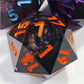 Mini Planet 50Mm Giant D20 Liquid Core Eyeball Polyhedral Mtg Table Games Aqua Dice E20-Led Black Cat