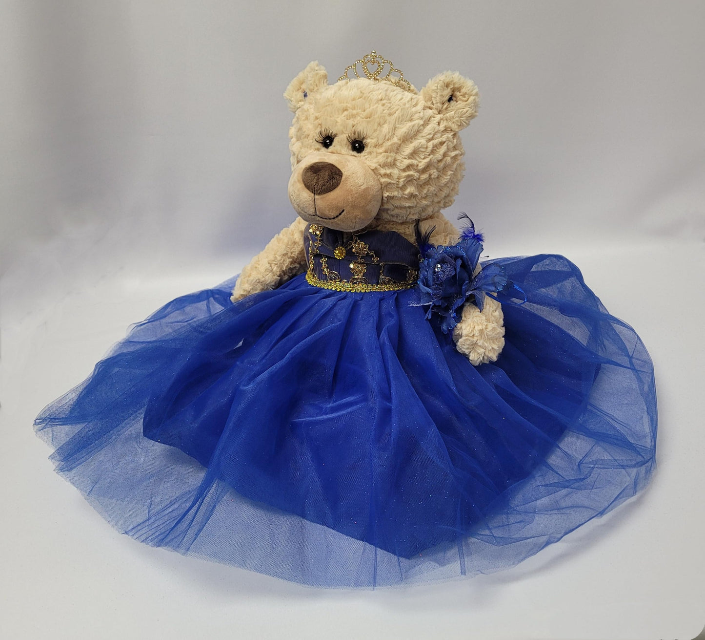 KINNEX COLLECTIONS SINCE 1997 20'' Quince Anos Quinceanera Last Doll Teddy Bear with Dress (Centerpiece) ~ B16632-15G (Royal Blu