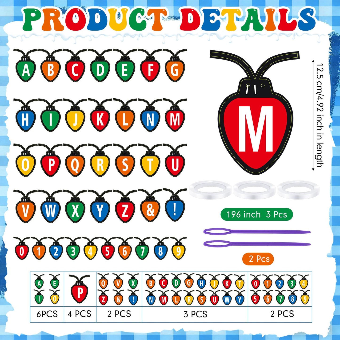 Kosiz 116 Pcs DIY Letter Custom Banner Customizable Banner Kit Merry Christmas Letter Garland Including 111 Letters Numbers 3 Ro