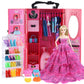 Vueos 106Pcs Doll Clothes And Accessories Closet Wardrobe Playset For 11.5 Inch Girl Dolls Including Wardrobe, Shoes Rack ,Suitc